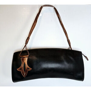 Vintage Pollini Purse Shoulder Bag Evening Handbag Italy Copper & Brown